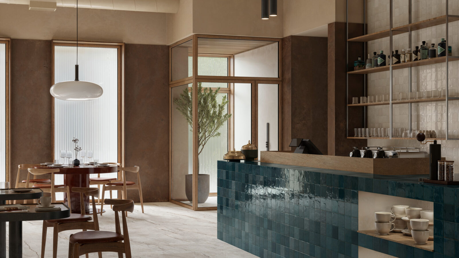 ブルーの磁器タイル | Marazzi